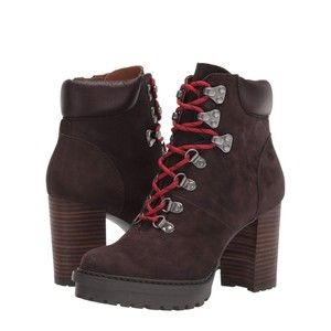 New Lucky Brand Bradli Womens Fashion Booties ankle heel suede leather brown 8.5